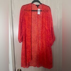 Torrid Vibrant Orange Sheer Kimono